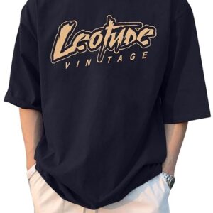 LEOTUDE Men's Cotton Oversized Fit T-Shirt